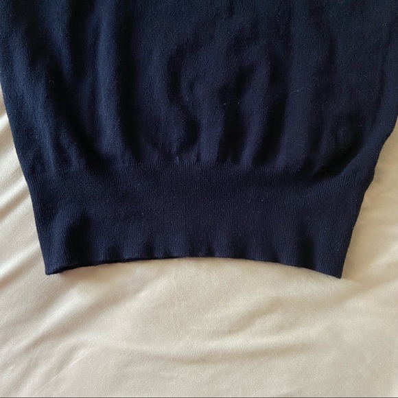 zara knit navy blue blouse - Picture 5 of 5